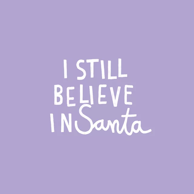 Tischset I Still Believe In Santa lila