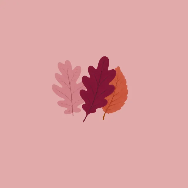 Kissen Drei Herbstblätter rosé