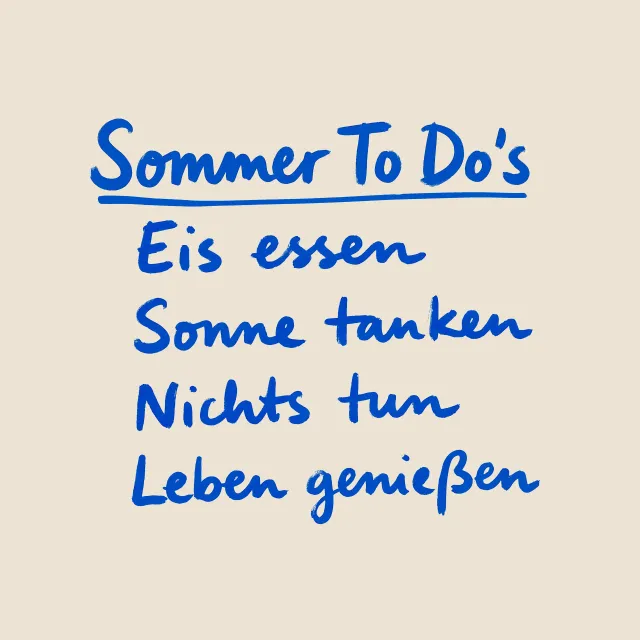 Kissen Sommer To Dos blau