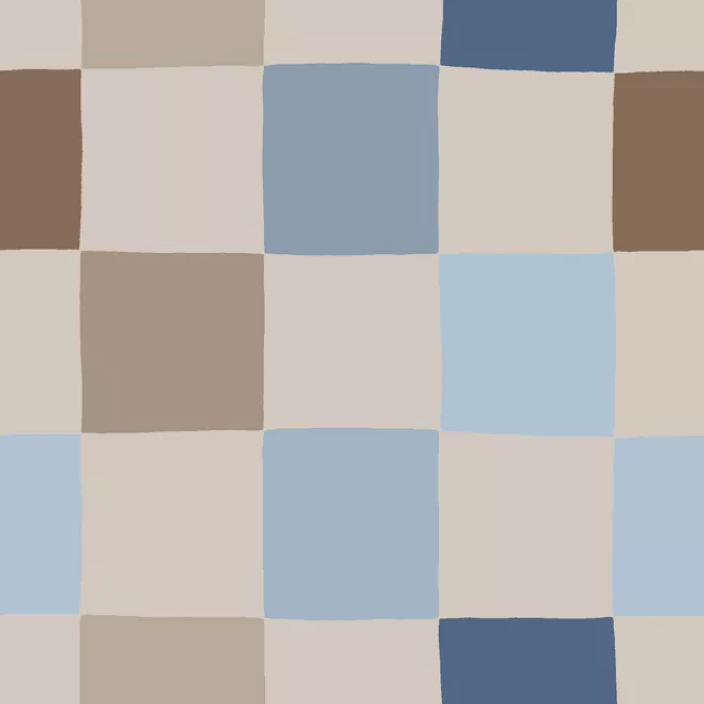 Kissen Schachbrett Blau