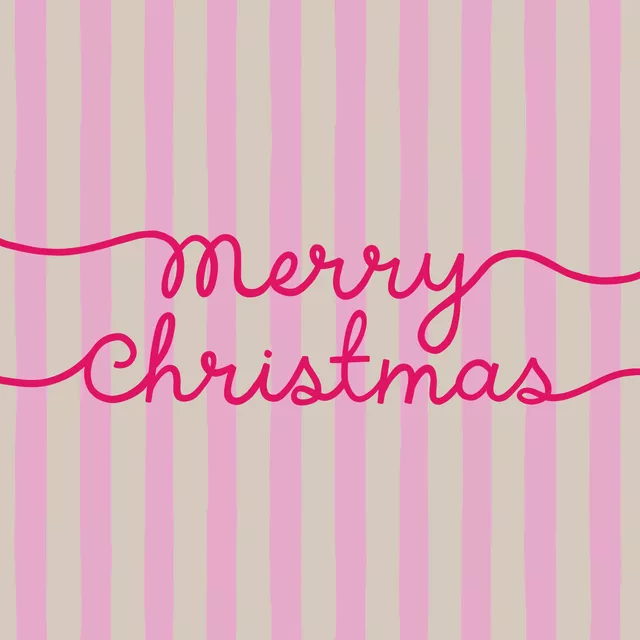 Kissen Merry Christmas pink Streifen