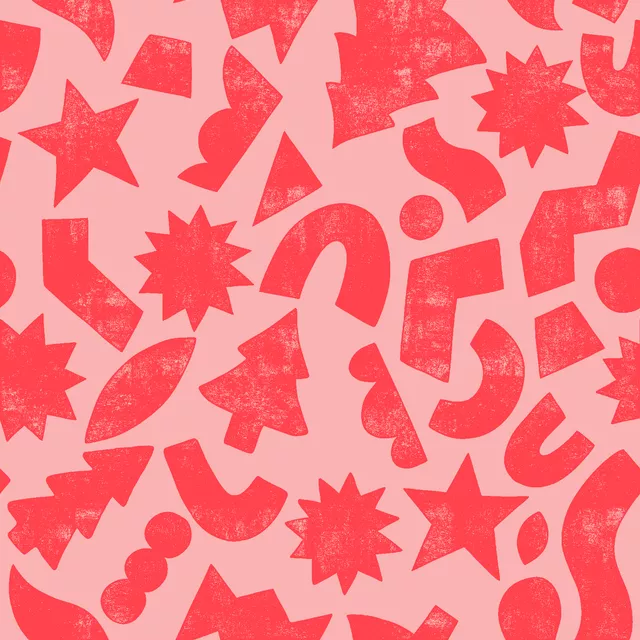 Tischset Weihnachtsmuster rot rosa