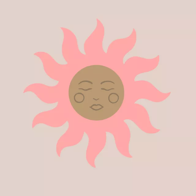 Tischset Sonne Gesicht Peach