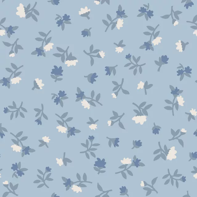 Kissen Streublumen Blau