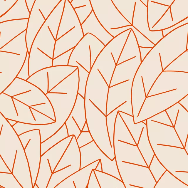 Tischläufer Blätter Outlines orange creme