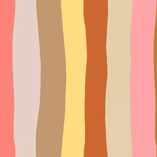 Tischläufer Multicolor Streifen Peach Gelb