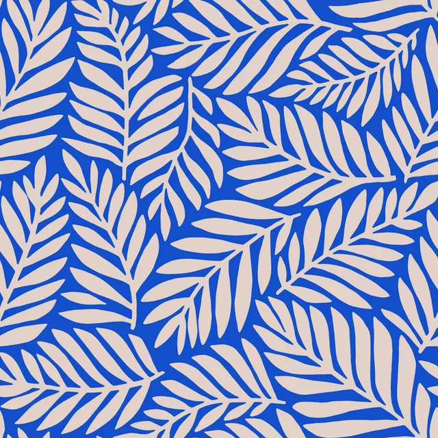 Palmenblätter Blau