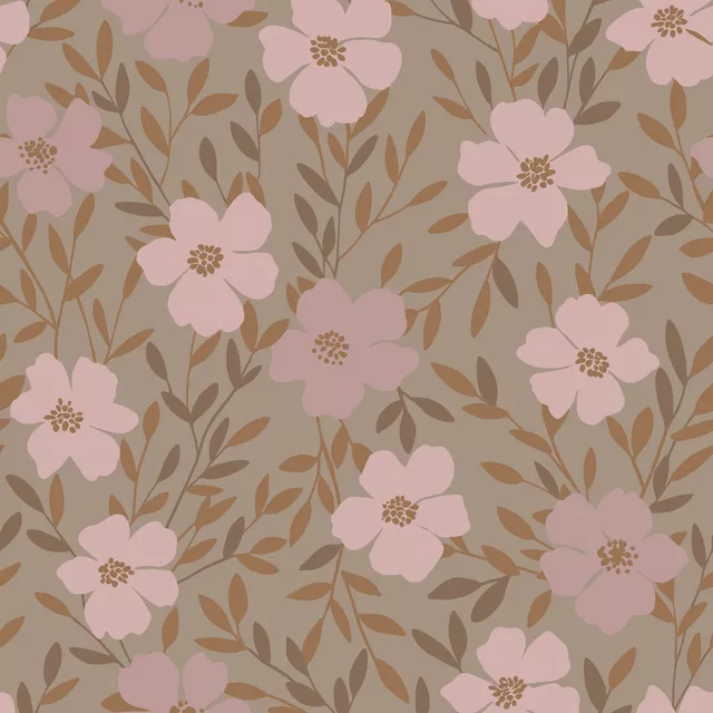 Wildblüten Braun Rosa