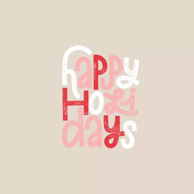 Servietten Happy Holidays rot rosa