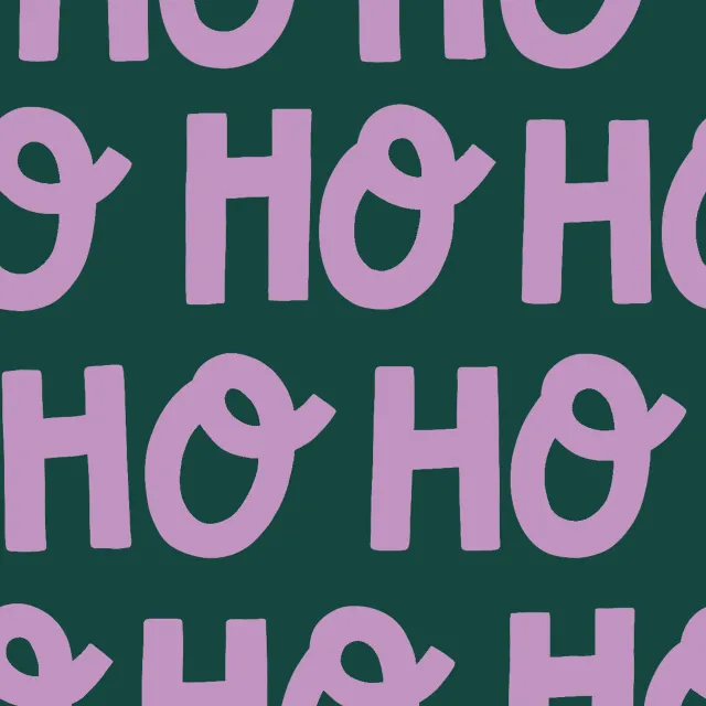Dekovorhang Ho Ho Ho grün flieder