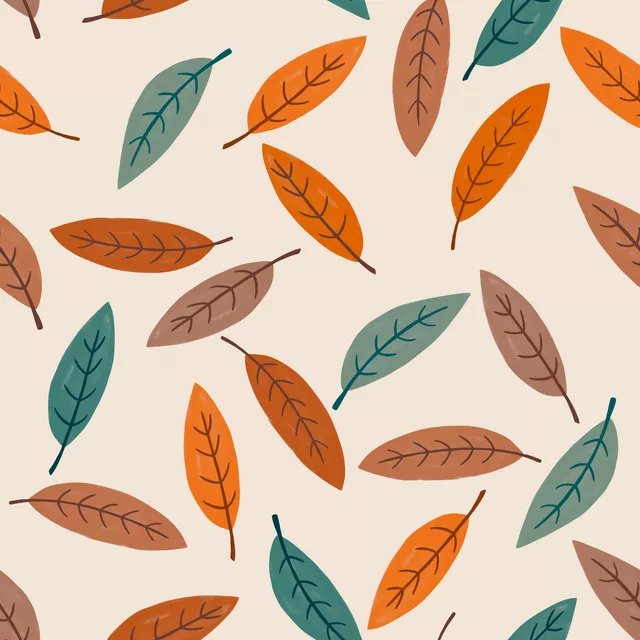 Kissen Herbstblätter grün orange