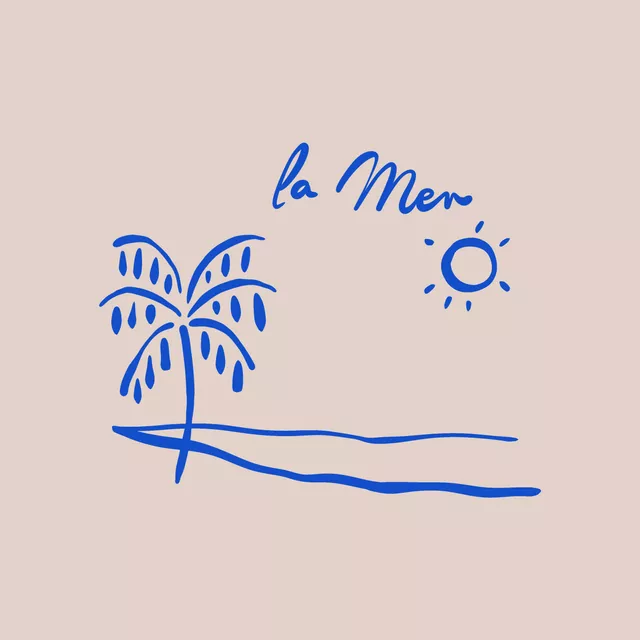 Tischset La Mer Strand Blau