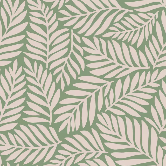 Palmenblätter Grün Beige
