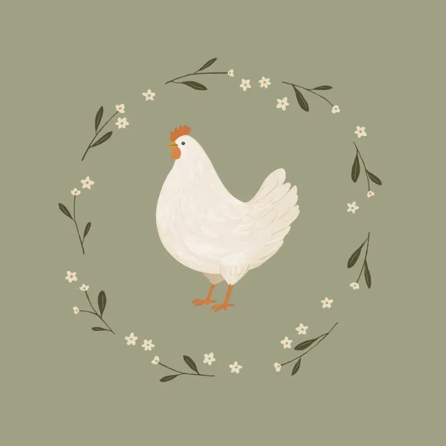 Kissen Huhn Kranz Ostern