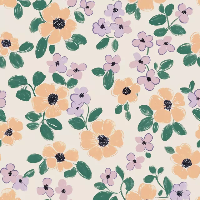 Tischdecke Blumen gelb rosa