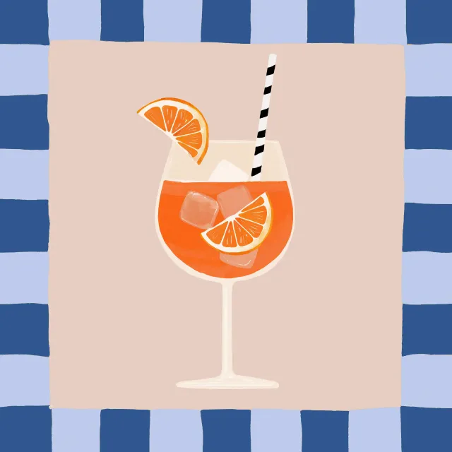 Kissen Cocktail blau orange