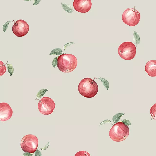 Kissen Herbst Äpfel kühl beige