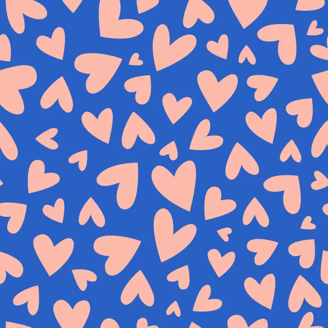 Bettwäsche Muster Herzen - blau