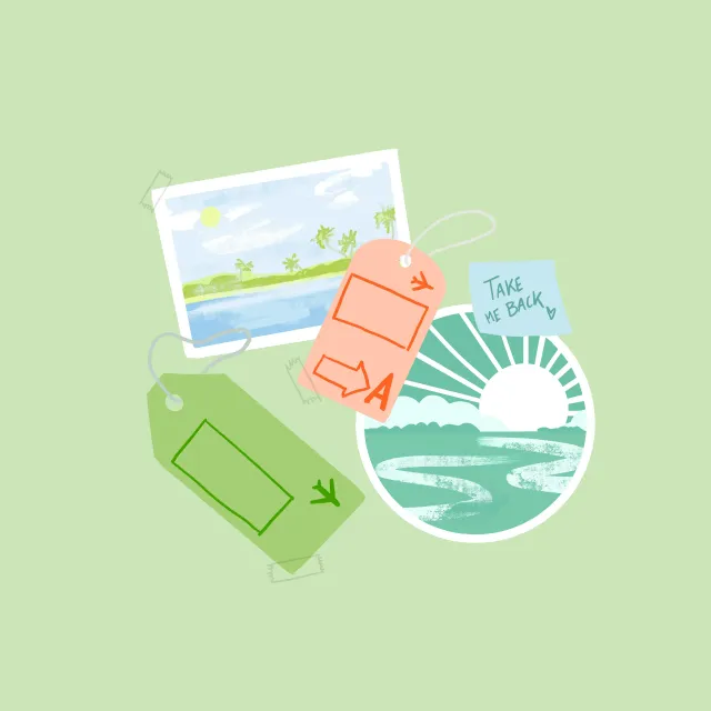 Servietten Sticker Collage Grün