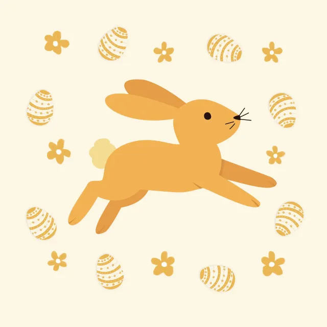 Raffrollo Osterhase Butter Gelb