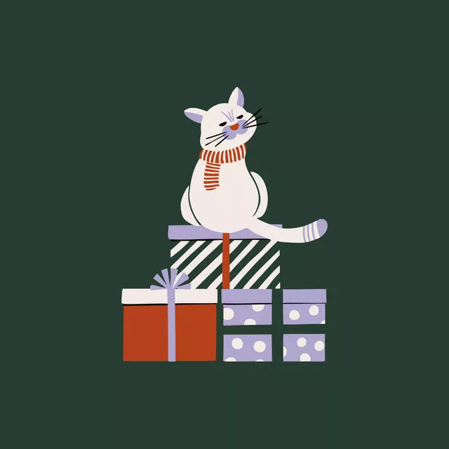 Kissen Merry Catmas | grün