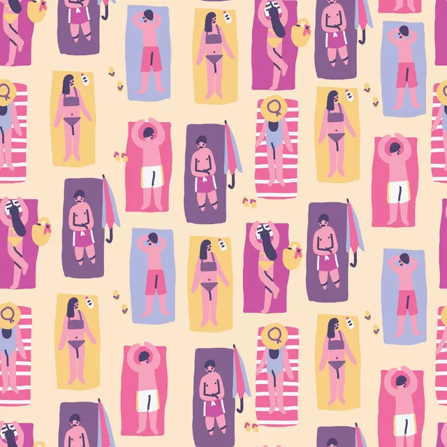 Bodenkissen Beach Sunbathing