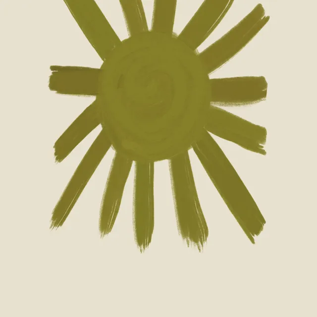 Geschirrtücher Green Hand Painted Sun