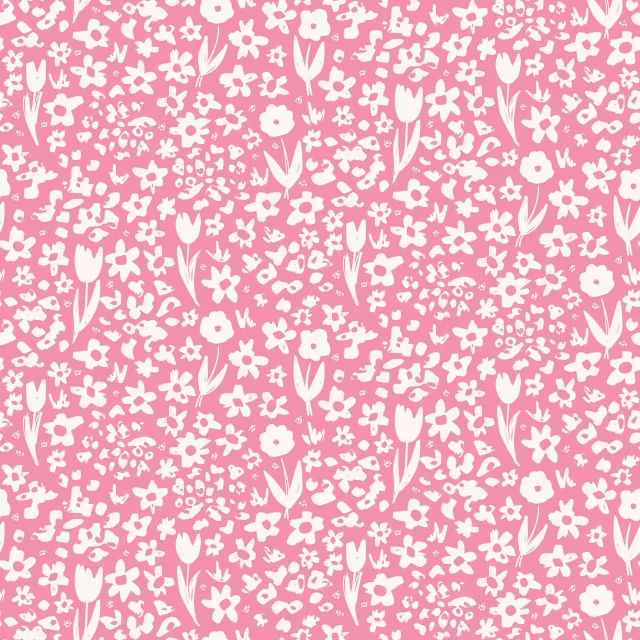 Dekovorhang Blumen Muster Spring Pink