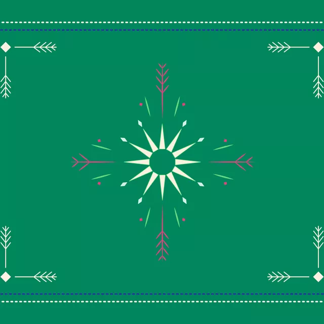 Tischset Cool Boho Sun Ornaments green