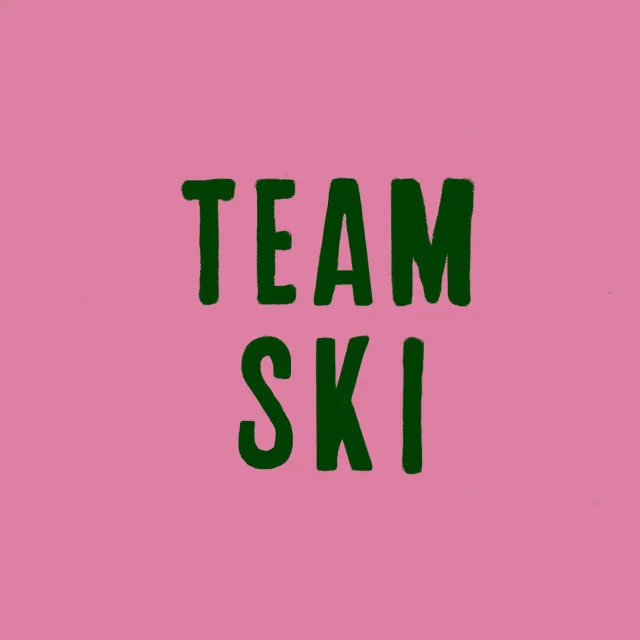 Kissen Team Ski Grün Auf Pink