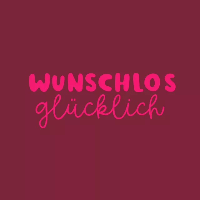Kissen Wunschlos Glücklich pink rot