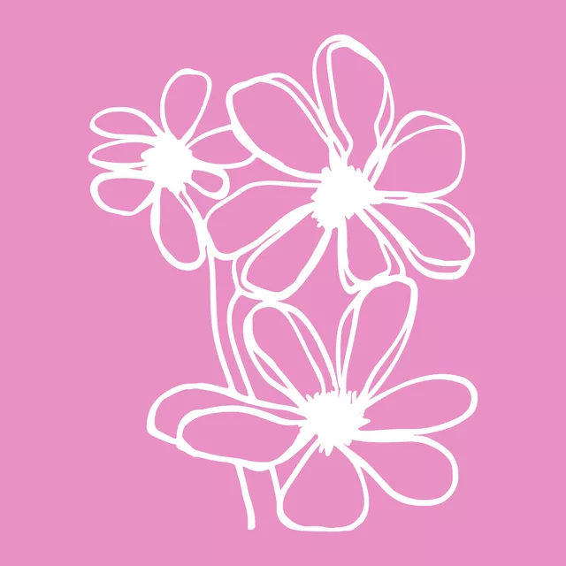 Kissen Flower Sketch Pink