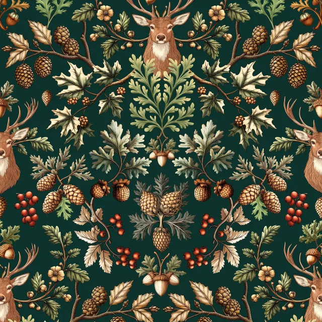 Kissen Woodland Wildlife Green