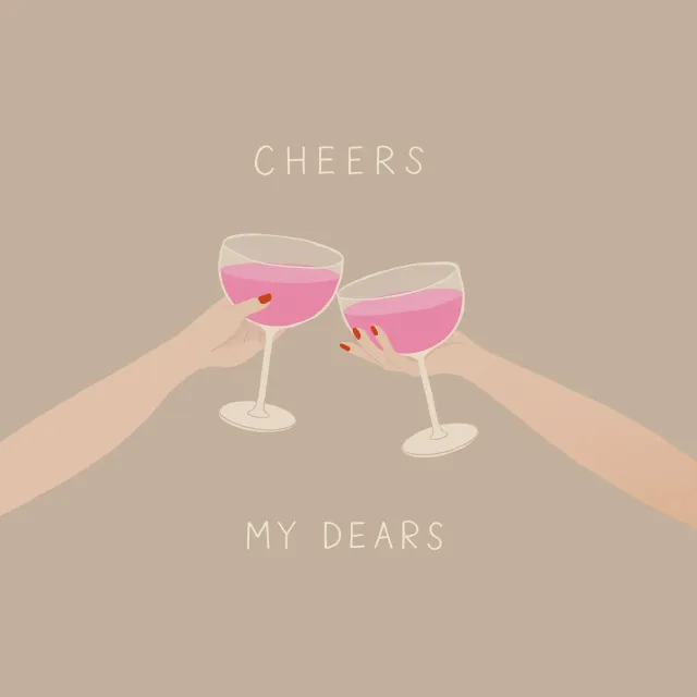Kissen cheers dears beige pink