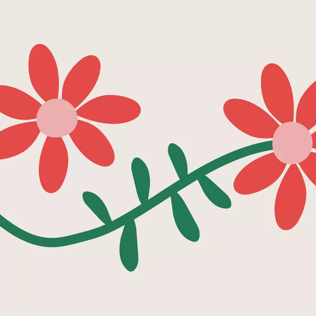 Kissen Flowers 2 Red Green