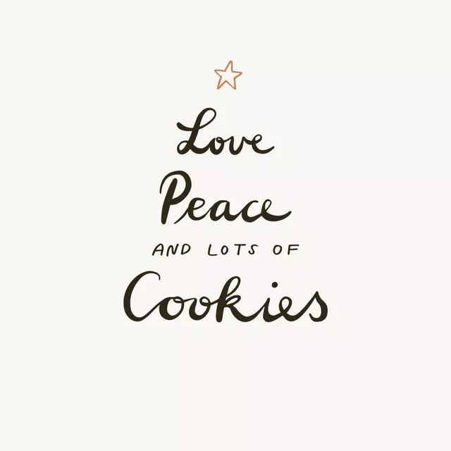 Kissen Love Peace Cookies beige