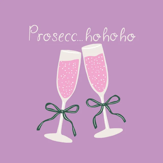 Kissen Prosecc ho ho ho flieder