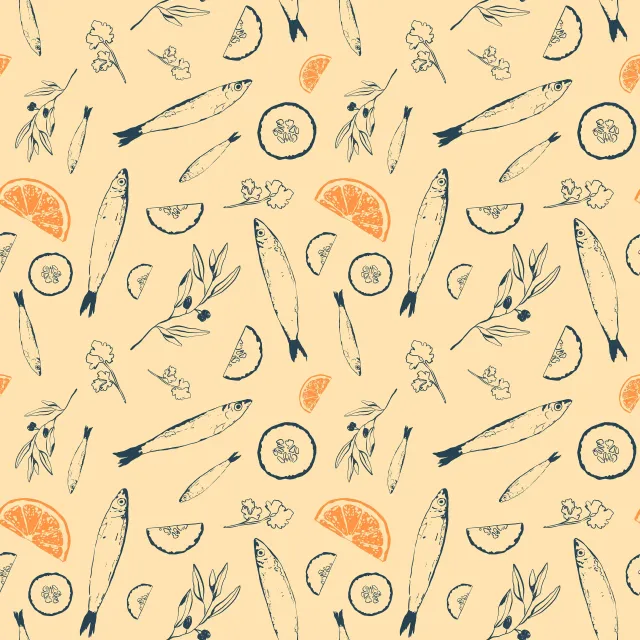 Servietten Santorini Fish Pattern