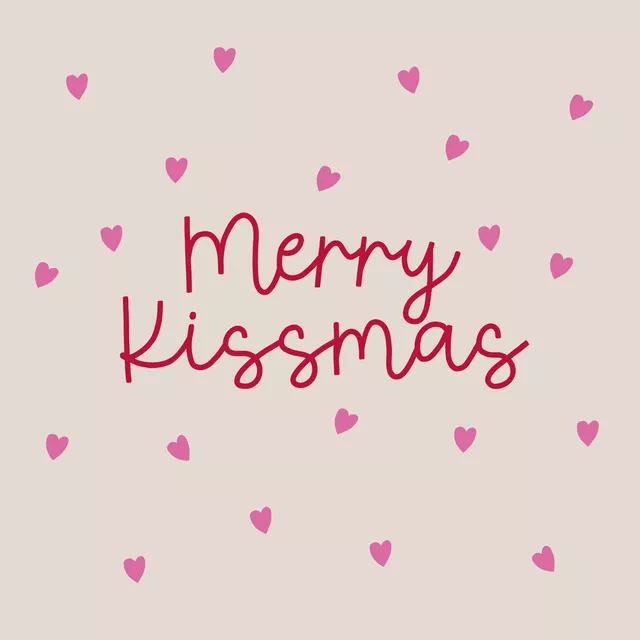 Kissen Merry Kissmas beige pink