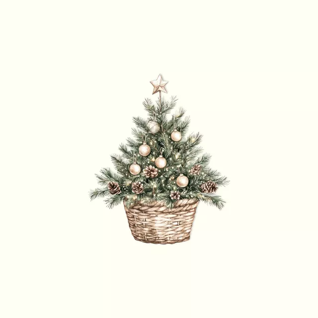 Kissen Cozy XMas Tannebaum im Korb
