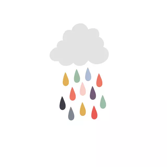 Geschirrtuch Bunter Regen Weiss