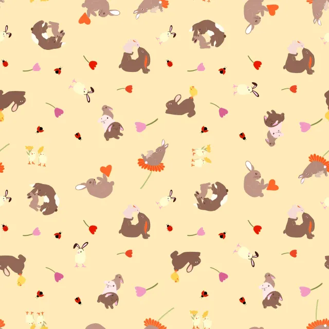 Bodenkissen Osterhasen Pastellgelb