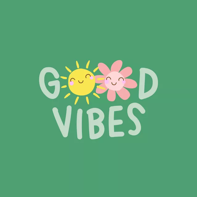 Kissen Good vibes - grün