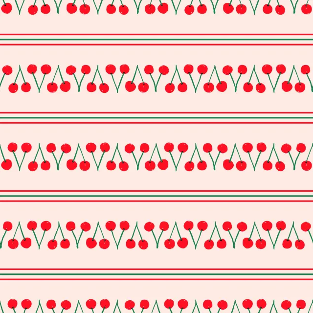 Raffrollo Kirschen Cherry Streifen
