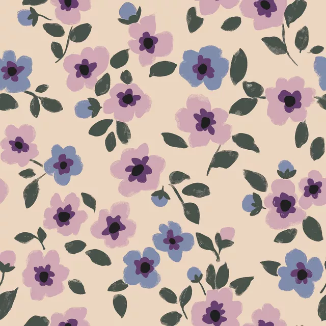 Kissen Blumenmuster rosa blau