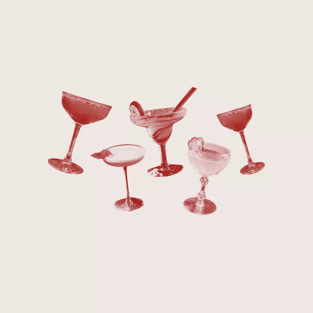 Geschirrtuch Cocktails Rot