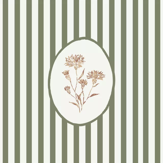 Kissen Kornblume gestreift grün