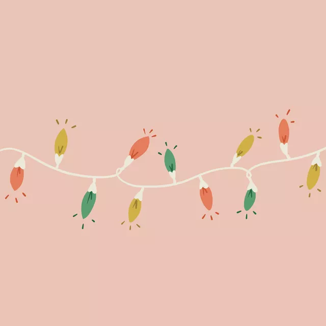 Kissen Lichterkette Rosa