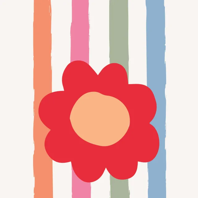 Kissen Streifen Blume bunt