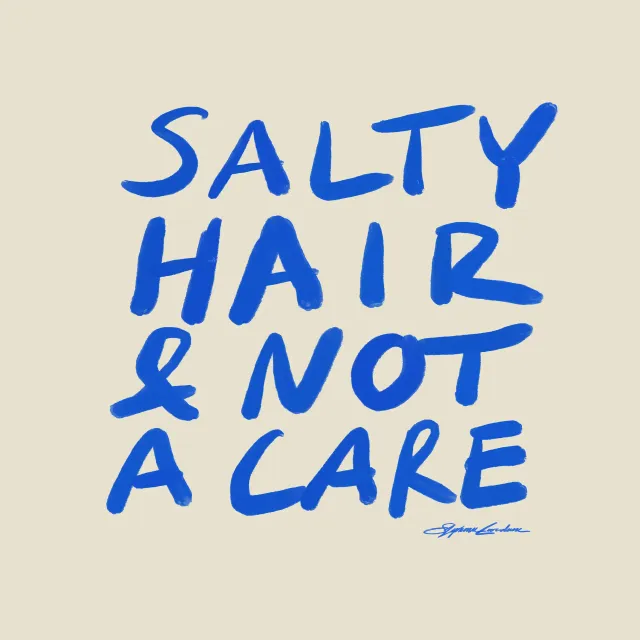 Kissen Salty Hair and Not a Care